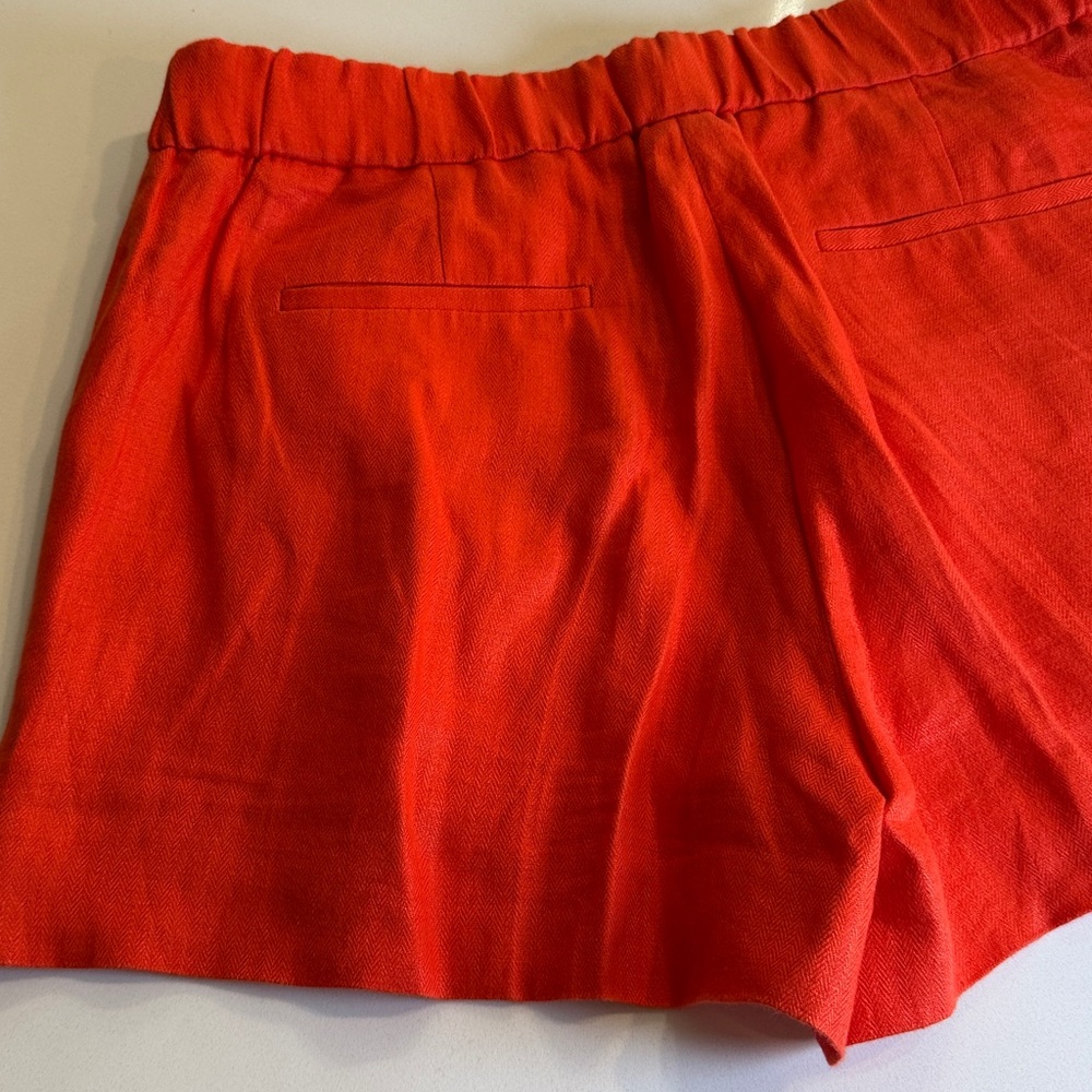 J. Crew 100% Linen High Waist Shorts. Coral/ Orange Size 8 - Picture 6 of 11